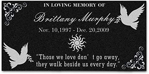 Personalized Custom Doves of Peace Personal Memorial Engraved Marble Grave Marker People Memorial Headstone Stone Plaque Garden (12"x6")