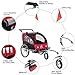 Aosom Elite 360 Swivel Bike Trailer for Kids Double Child Two-Wheel Bicycle Cargo Trailer with 2 Security Harnesses, Red