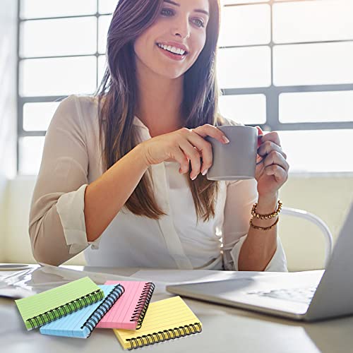 Koogel 500 Pieces Multicolor Index Cards, 5x3.4 Inches Ruled Index Flash Cards Record Revision Note Paper with Spiral Assorted Colors for School Office Household Memory Learning Taking To Do List