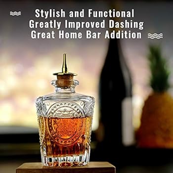 bitters bottle set glass vintage bottle decorative bottles with zinc alloy dash top great bottle for your bitters 3 amazon sg home
