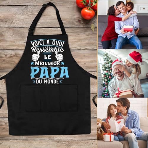 Gkmamrg Father's Day Gift Apron - Dad Gift - Adjustable Apron Chef Aprons for Kitchen, BBQ, Gardening, Restaurant, Barbecue, Coffee Gift Father