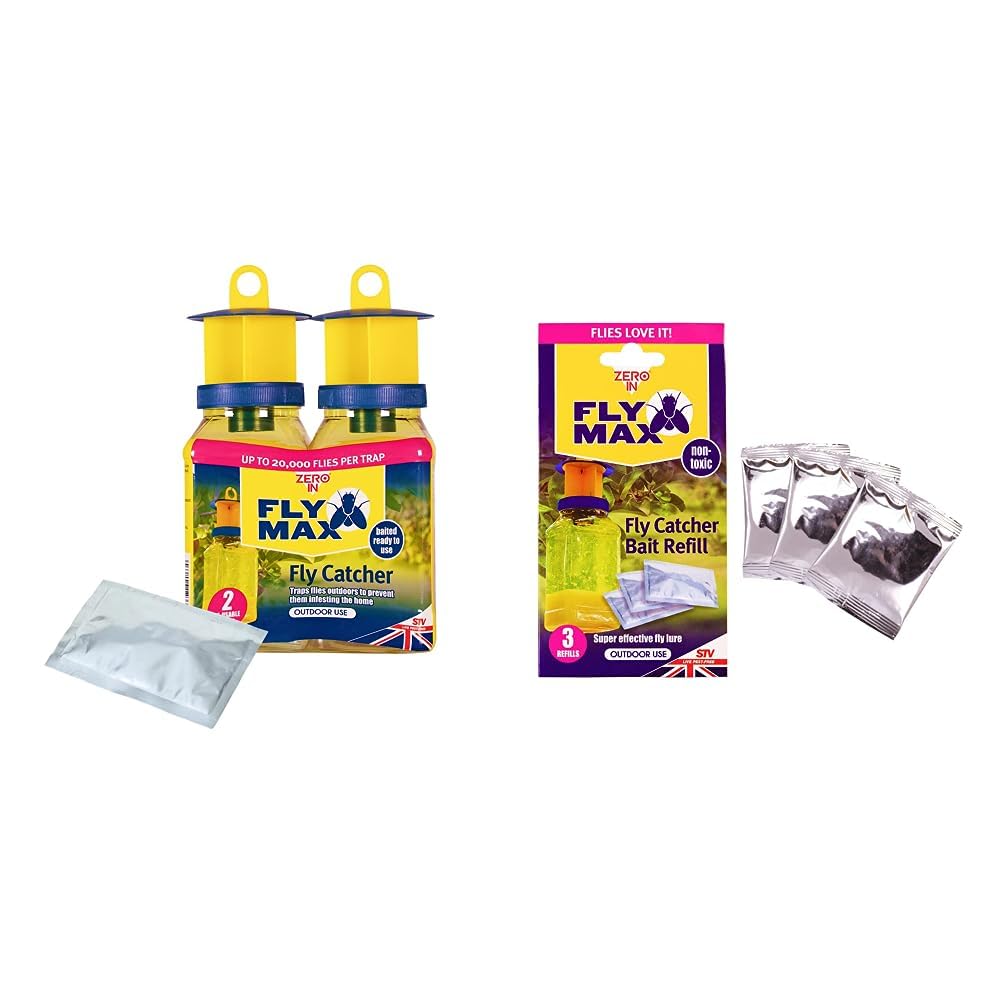 The Buzz Fly Catcher Bait Refill with Super Effective Insect Attractant & Buzz Fly Catcher Bundle