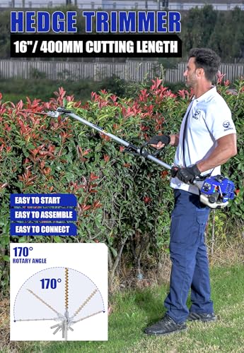 Wild Badger Power 26cc 2-Cycle Gas Weed Wacker, 4-in-1 Wheeled Edger Kit photo 12