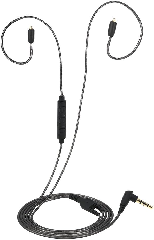 Docooler 3.5mm Wired Earphones Cable Detachable Replacement Headphone Cord w/Microphone MMCX Connector for Shure SE215 SE315 SE425 SE535 SE846 UE900 Headphones Grey