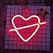 Neon Heart Signs Led Neon Lights up Sign Decorative Neon Wall Light for Girls Room (Lavender Cupid) (Red)
