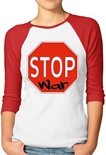 Peace, Not War Stop War Women Fashion TEE 3/4 Sleeve Raglan Tops Shirt