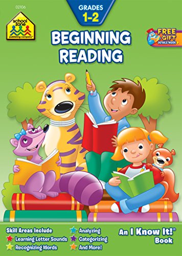 School Zone - Beginning Reading Workbook - 32 Pages, Ages 6 to 8, 1st Grade, 2nd Grade, Beginning and Ending Sounds, Rhyming, Word Recognition, and More (School Zone I Know It!® Workbook Series)