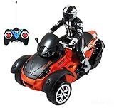 Haktoys HAK142 MotoHawk 1:10 Scale R/C ATV | Multi-Functional 3-wheeled Radio Control Ready-to-Run Car Motorcycle Road Racer with LED Headlights | Safe and Durable | Toy for Kids, Teens, and Adults