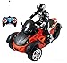 Haktoys HAK142 MotoHawk 1:10 Scale R/C ATV (Orange Or Green) | Multi-Functional 3-wheeled Radio Control Car Motorcycle Road Racer with LED Headlights | Safe and Durable Toy for Kids, Teens and Adults