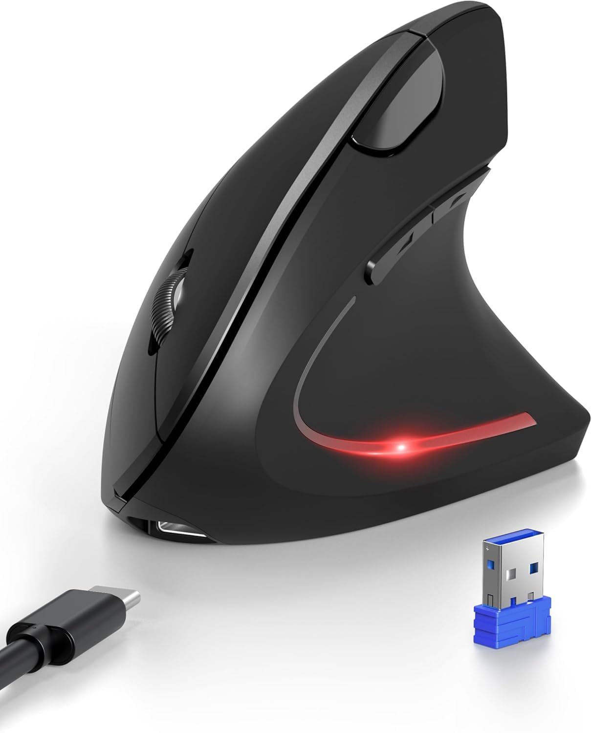 Photo 1 of TECKNET Ergonomic Mouse with Jiggler, Bluetooth Wireless Vertical Mouse, 4800DPI Rechargeable Carpal Tunnel Mouse, Undetectable Random Movement Keeps Computers Awake for PC, Laptop