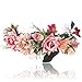 Flower Crown Headband Floral headpiece - New Bohemian Ribbon Adjust Flower Hairbands Party Wedding Hair Wreaths (Peach beige-A)