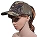 Beurlike Ponytail Baseball Cap High Bun Ponycap Adjustable Mesh Trucker Hats(Camo)