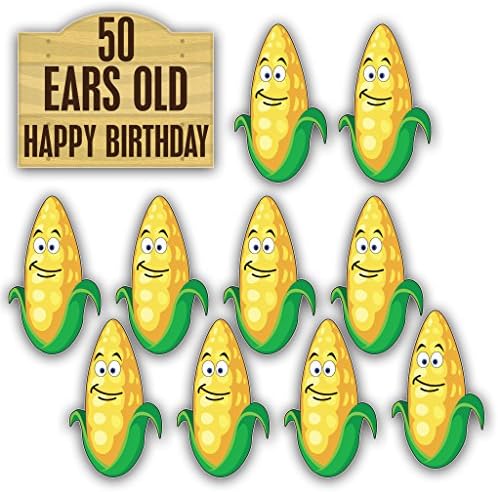 Birthday Yard Cards – 50 Ears Old - Happy Birthday- Corn Birthday Pun (50 Ears Old)