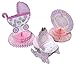 Juvale Baby Shower Decorations - 6 Pieces Girl Theme Baby Shower Table Centerpieces Party Supplies, Pink