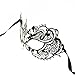 Laser Cut Metal Venetian Pretty Masquerade Mask w/ Clear Rhinestones