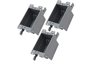 HUIXHAO Old Work Electrical Outlet Box 1 Gang,14cu Inch,Plastic Electrical Box,ETL Listed and 2 Hours Fire Certification, for Home Improvement(3 Pack)