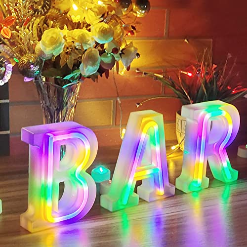 Neon Letter Lights 26 Alphabet Letter Bar Sign Letter Signs For Wedding Christmas Birthday