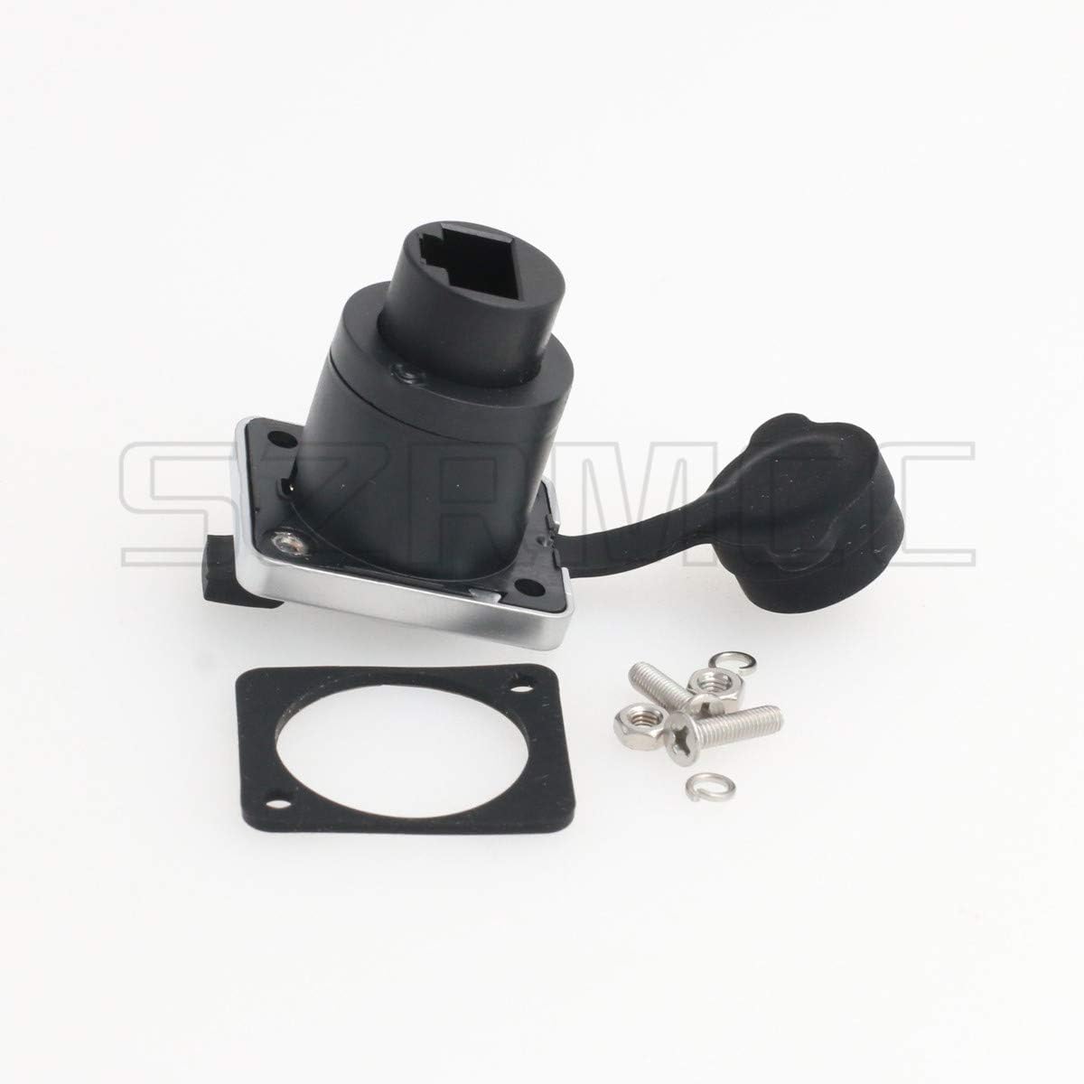 SZRMCC RJ45 Panel Mount Connector Cat5e RJ45 Ethernet Female LAN Module Bulkhead Panel Mount Coupler IP65 Waterproof Connector Socket with DustCap - Image 5