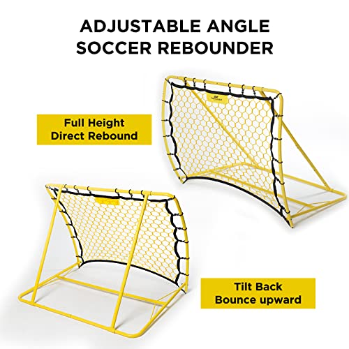 PodiuMax Portable Soccer Trainer, Rebounder Net with Adjustable Angle | Perfect for Team and Solo Training