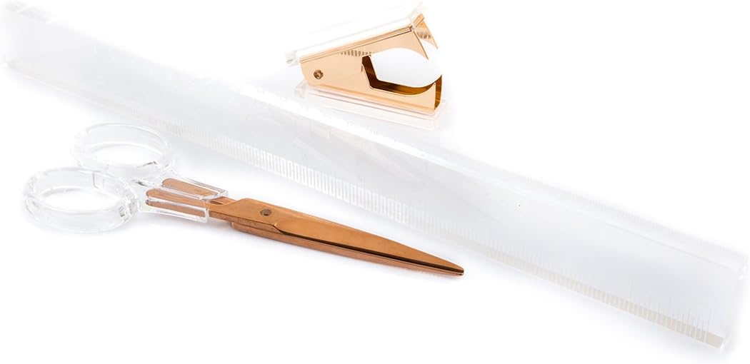 Desk Set: Ruler, Scissors, Stapler Remover