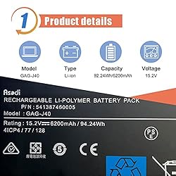 ASODI GAG-J40 Laptop Battery Compatible with