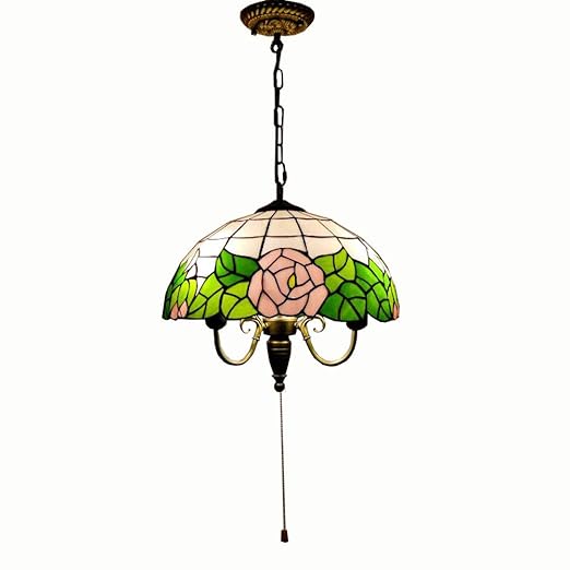 Tiffany Glass Dining Room Ceiling Pendant Light Pull Chain Switch