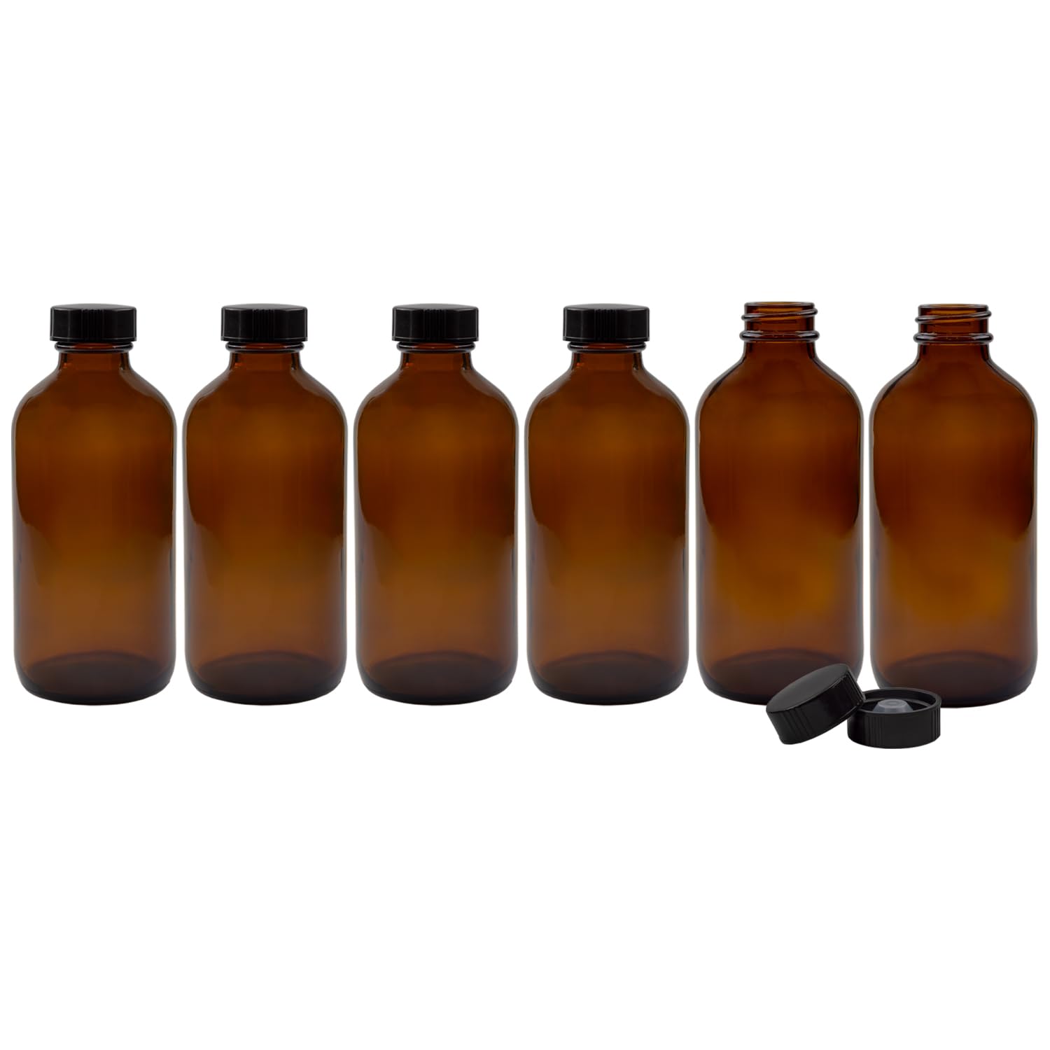 Cornucopia 8-Ounce Amber Glass Bottles with