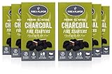 Fire & Flavor Premium All Natural Charcoal Fire Starters, 24 Count, Pack of 6
