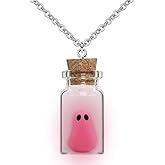 TKHLT Red The Adopt A Ghost Necklace,Glow in The Dark Ghost Necklace,Ghost in A Bottle Pendant Choker Halloween Jewelry for Women
