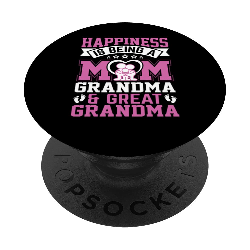 Happiness-is being Great Grandma Nana Mother's Day PopSockets Swappable PopGrip