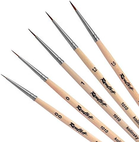Pack of Roubloff Kolinsky Sable Fine 5 X Sable Brush – Size: 00/0/1/1/1.5
