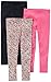 Carter's Baby Girls' 3-Pack Legging, Black/Floral/Pink, 24 Months
