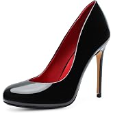 HAOZHAOTOU Unisex High Heels for Men and Women 4.7 Inch Stiletto Heels | Round Toe Pumps Sexy Dress Party Shoes