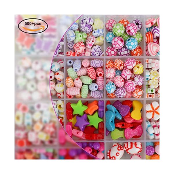 Ucradle-Children-DIY-Bead-Set-550pcs-Pony-Alphabet-Pop-Beads-for-Making-Necklace-Bracelet-Ring-Art-Craft-Jewellery-Making-Kit-for-Kids-Girls-Age-4-5-6-7-8-24-Types-550pcs-DIY-Beads Ucradle Children DIY Bead Set, 550pcs Pony Alphabet Pop Beads for Making Necklace Bracelet Ring, Art Craft & Jewellery…