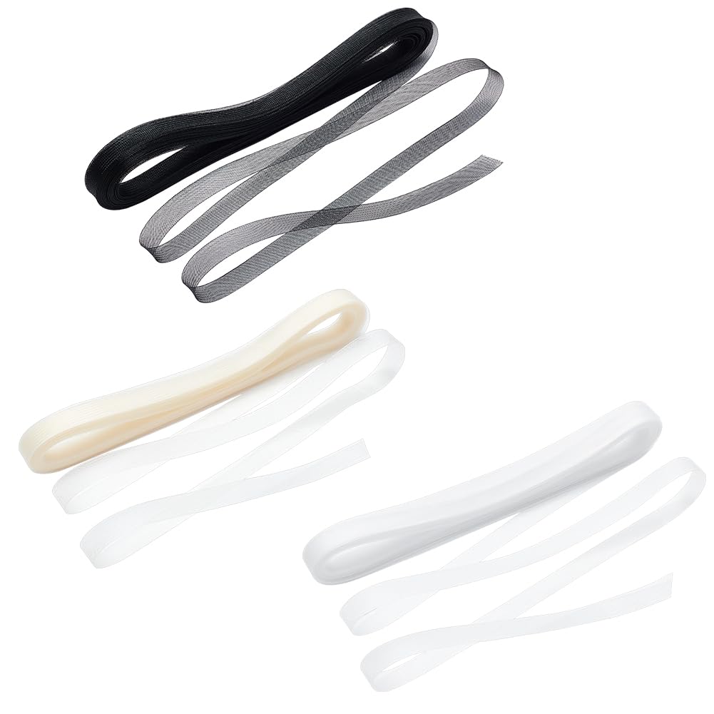 FINGERINSPIRE 72.3Yards/66M Soft Horsehair Braid Black White Beige Horsehair Braid Boning 15mm Wide Horse Hair Braid Trim Polyester Boning for Sewing Wedding Dress Dance Formal Dress Accessories