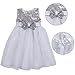 18 Inch Doll Clothes (Silver Sequins Evening Dress with Glittery Silver Bow Flat and Embellished Crown) Fits 18