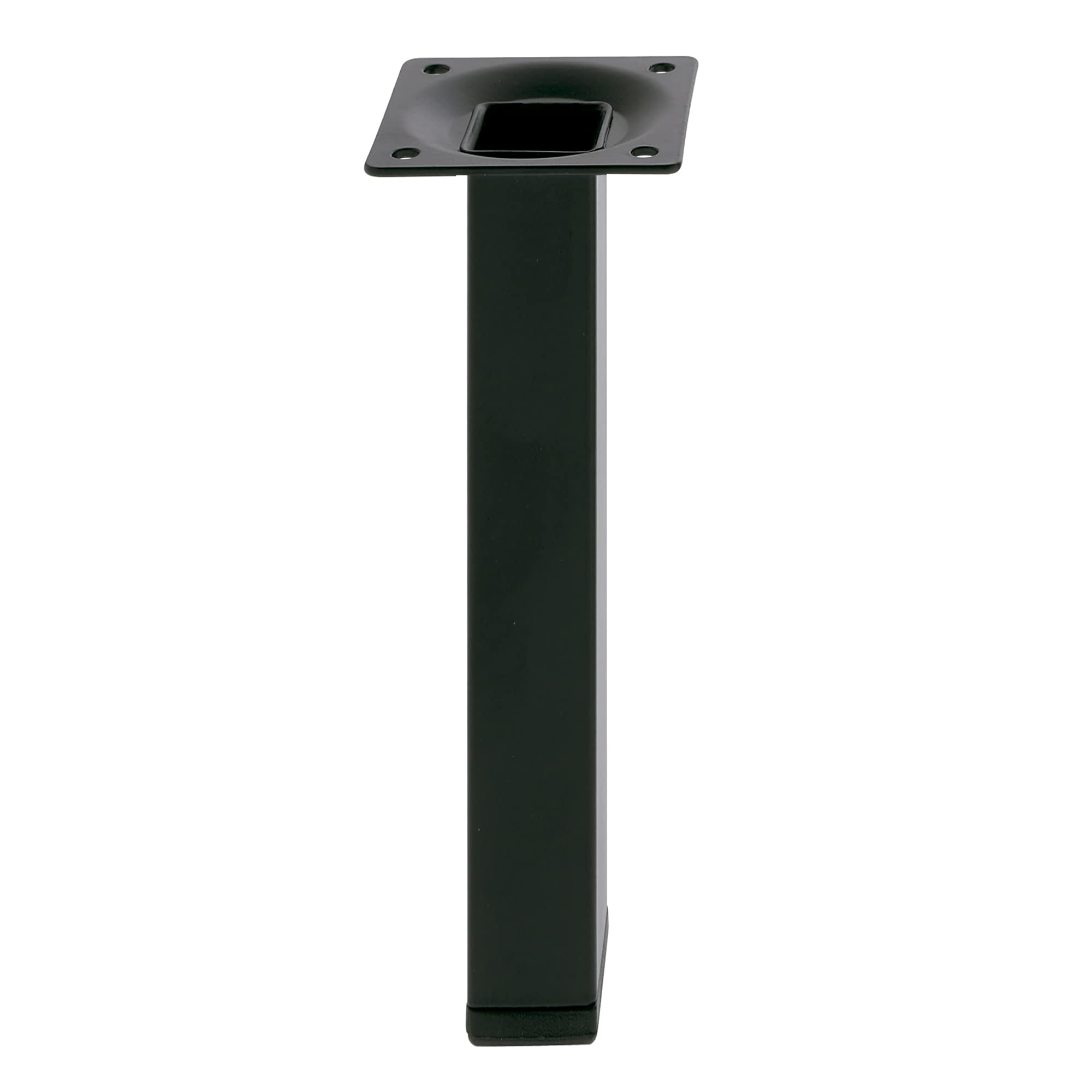 amig - Square Leg for Furniture | Mod. 3 | 25 x 25 x 300 mm | with Regulation Screw | Screwable by 4 Points | Holds up to 15 kg/Leg | Black Steel