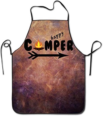 Funny Apron Chef Kitchen Cooking Apron Bib Happy Camper Outdoor Activity Home Durable
