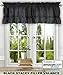 Simple Comfort Ellis Curtain Stacey 60-by-38 Inch Ruffled Swag Curtain (Black)