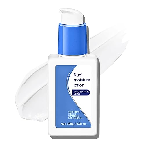 Dual Moisture Face Moisturiser with SPF 10, SPF Moisturiser for Face&Body, Hydrating Face Cream Day Cream SPF, Facial Moisturising Lotion Normal to Dry Skin, UV Protection, 100g