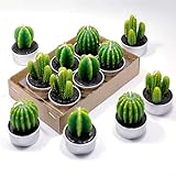 Cactus Tealight Candles Handmade Delicate Succulent Tea Light For Home Birthday Party Wedding Decor 6 Pcs