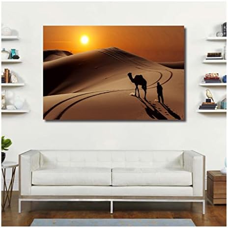 Artrend W0784 Animal Sunset Desert Camel Canvas Print Now Poster Unframed 24x36 Inch