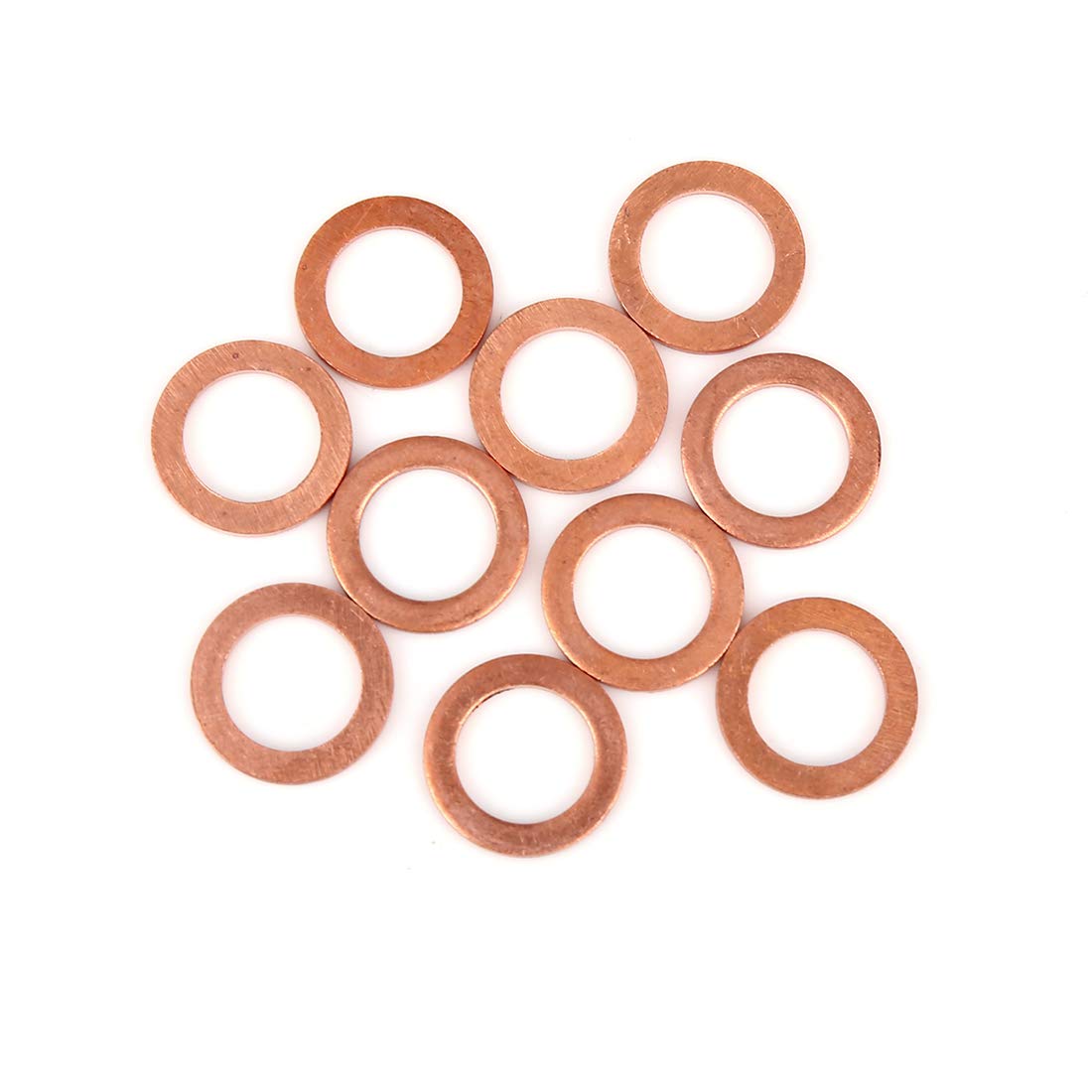 X AUTOHAUX 10pcs Copper Washer Flat Sealing Gasket Ring for Car 12 x 18 x 1.5mm