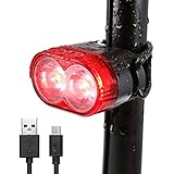 INTEY Tail Light USB Rechargeable, Red Bike Lights, Light Sensor & Intelligent Detection, 6 Modes
