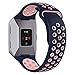 UMTELE Compatible for Fitbit Ionic Band, Two-Toned Perforated Strap Breathable Accessory Wristband with Quick Lock&Release Buckle Replacement for Fitbit Ionic Smart Watch, Small, Blue/Pink