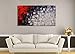 Seekland Large Hand Painted Red and White Abstract Acrylic Canvas Wall Art Modern Artwork Contemporary Painting for Living Room Stretched Ready to Hang (Framed 60