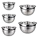 Stainless Steel Mixing Bowls Set of 5,with Plastic Lids-JUNING