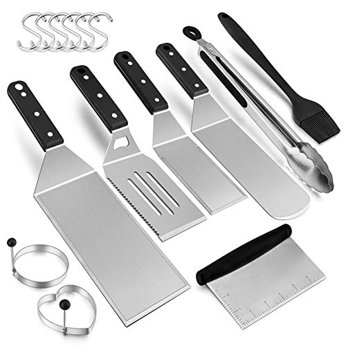 HaSteeL 9Piece Griddle Accessories, Metal Spatula Stainless Steel