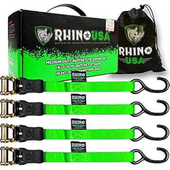 straps ratchet strength usa rhino tie break down padded downs handles cargo rachet 4pk guaranteed includes premium max
