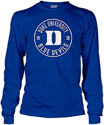 Duke Blue Devils Mens Royal College Circle Long Sleeve T Shirt (L/42-44)